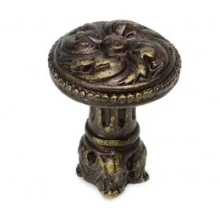 Carpe Diem Cabinet Knobs - 852  1-1/8" - Acanthus & beaded knob with column base Rosette style