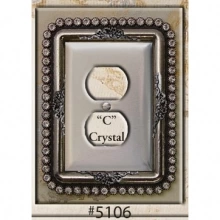 Carpe Diem Cabinet Knobs - 5106 CD - 5106 Cach&eacute; single duplex outlet with Swarovski Crystals