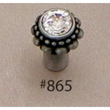Carpe Diem Cabinet Knobs - 865 CD - 865  Cach&eacute; small round knob with Swarovski Crystals