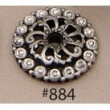Carpe Diem Cabinet Knobs<br />884 CD - 884 Cach&eacute; small round back plate with Swarovski Crystals