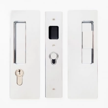 Cavilock - CL400C0028 - Cavity Sliders Magnetic Key Locking Pocket Door Set, Key LH (Left Hand)/Snib RH (Right Hand), Bright Chrome, for 1 3/8" Door Thickness