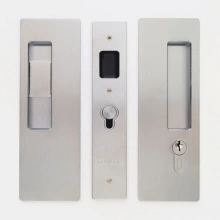 Cavilock - CL400C0127 - Cavity Sliders Magnetic Key Locking Pocket Door Set, Snib LH (Left Hand)/Key RH (Right Hand), Satin Chrome, for 1 3/8" Door Thickness