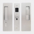Cavilock<br />CL400C0128 - Cavity Sliders Magnetic Key Locking Pocket Door Set, Key LH (Left Hand)/Snib RH (Right Hand), Satin Chrome, for 1 3/8" Door Thickness
