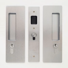 Cavilock - CL400C0129 - Cavity Sliders Magnetic Key Locking Pocket Door Set, Key/Key, Satin Chrome, for 1 3/8" Door Thickness