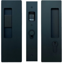Cavilock - CL400C0427 - Cavity Sliders Magnetic Key Locking Pocket Door Set, Snib LH (Left Hand)/Key RH (Right Hand), Matte Black, for 1 3/8" Door Thickness