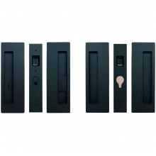 Cavilock - CL400D0438 - Cavity Sliders Magnetic Bi-Parting Privacy Pocket Door Set, Emerg/Snib, Matte Black, for 1-3/8" Door Thickness