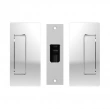Cavilock<br />CL205A0000 - Passage Pocket Door Set, Non-Magnetic, Bright Chrome, for 1-3/8" Door Thickness
