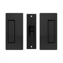 Cavilock - CL205A0021 - Passage Pocket Door Set, Non-Magnetic, Matte Black, for 1-3/4" Door Thickness