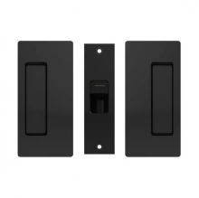 Cavilock<br />CL205C0006 - Bi-Parting Mate for Privacy Pocket Door Set, Passage with Striker, Matte Black, for 1-3/8" Door Thickness