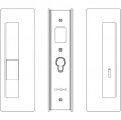 Cavilock<br />CL400B0434 - Cavity Sliders Magnetic Privacy Pocket Door Set, Snib LH (Left Hand)/ Emerg RH, Matte Black, for 1 3/4" Door Thickness