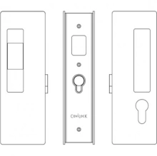 Cavilock - CL400C0437 - Cavity Sliders Magnetic Key Locking Pocket Door Set, Snib LH (Left Hand)/Key RH (Right Hand), Matte Black, for 1 3/4" Door Thickness