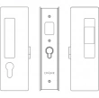 Cavilock<br />CL400C0438 - Cavity Sliders Magnetic Key Locking Pocket Door Set, Key LH (Left Hand)/Snib RH (Right Hand), Matte Black, for 1 3/4" Door Thickness