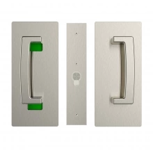Cavilock - CL406B0332 - Cavity Sliders CL406ADA Offset Privacy (LH Snib/Blank) Magnetic Latching - Satin Nickel 1 3/4" Thickness