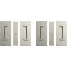 Cavilock - CL406D0329  - Cavity Sliders Bi-Parting Passage Pocket Door Set, Magnetic Latching, Satin Nickel, for 1-3/4" Door Thickness
