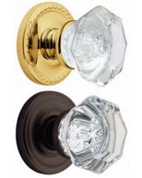 Filmore Crystal Knobs <br>Classic and Rope Rose <br>Preconfigured<br>LOWEST PRICE 