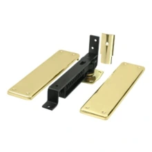 Deltana<br />DASH95U3 - Spring Hinge, Double Action with Solid Brass Cover Plates - Polished Brass