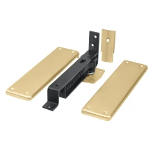 Deltana<br />DASH95U4 - Spring Hinge, Double Action with Solid Brass Cover Plates - Brushed Brass