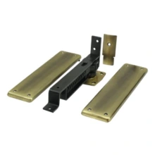 Deltana<br />DASH95U5 - Spring Hinge, Double Action with Solid Brass Cover Plates - Antique Brass