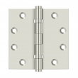 Deltana DSB45B<br />4 1/2" X 4 1/2" Square Hinge PAIR, Solid Brass, Heavy Duty Ball Bearing