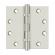 Deltana<br />DSB45B - 4 1/2" X 4 1/2" Square Hinge PAIR, Solid Brass, Heavy Duty Ball Bearing
