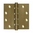 Deltana<br />DSB45NB-Distressed - 4 1/2" X 4 1/2" Square Hinge PAIR, Ball Bearing, Non-Removable Pin