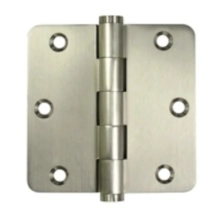 Deltana<br />DSB35R4 - 3 1/2" X 3 1/2" X 1/4" Radius Hinge PAIR, Solid Brass, Heavy Duty