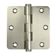 Deltana<br />DSB35R4-R - 3 1/2" X 3 1/2" X 1/4" Radius Hinge PAIR, Solid Brass, Residential