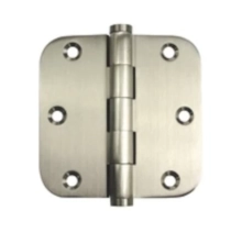 Deltana<br />DSB35R5-R - 3 1/2" X 3 1/2" X 5/8" Radius Hinge PAIR, Solid Brass, Residential