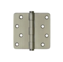Deltana<br />DSB4R4-RZ - 4" X 4" X 1/4" Radius Hinge PAIR, Zig Zag, Solid Brass Residential