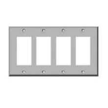 Rocky Mountain Hardware<br />DSP4 - ROCKY MOUNTAIN DECORA SWITCH & RECEPTACLE COVER 4 GANG
