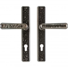 Rocky Mountain Hardware - E30468/E30468 - 1-3/4" x 11" Hammered Multi-Point Entry Set Escutcheon, Profile Cylinder - Entry, Lever High