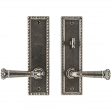 Rocky Mountain Hardware - E30706/E30707 - Patio Mortise Lock Set - 2-1/2" x 9" Corbel Rectangular Escutcheons