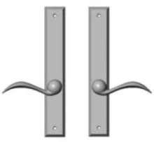 Rocky Mountain Hardware - E441/E441 - 1 3/4" x 11" Rectangular Multi-Point Entry Set Escutcheon, American Cylinder - Passage, Lever Low Rocky Mountain Hardware - E441/E441 - 1 3/4" x 11" Rectangular Multi-Point Entry Set Escutcheon, American Cylinder - Passage, Lever Low