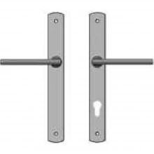 Rocky Mountain Hardware - E576/E575 - 1 3/8" x 11" Curved Multi-Point Entry Set Escutcheon, Profile Cylinder - Patio, Lever High