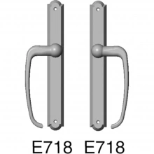 Rocky Mountain Hardware - E718/E718 - Full Dummy Sliding Door Set - 1-3/8" x 11" Arched Escutcheons