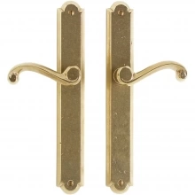 Rocky Mountain Hardware - E718/E718 - 1-3/8" x 11" Arched Multi-Point Entry Set Escutcheon, American Cylinder - Passage, Lever High