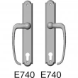 Rocky Mountain Hardware<br />E740/E740 - Entry Sliding Door Set - 1-3/4" x 11" Arched Escutcheons