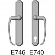 Rocky Mountain Hardware<br />E746/E740 - Patio Sliding Door Set - 1 3/4" x 11" Arched Escutcheons