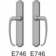 Rocky Mountain Hardware<br />E746/E746 - Full Dummy Sliding Door Set - 1-3/4" x 11" Arched Escutcheons