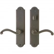 Rocky Mountain Hardware - E755/E756 - 2 1/2" x 11" Arched Multi-Point Entry Set Escutcheon, American Cylinder - Patio, Lever Low