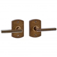 Rocky Mountain Hardware<br />XPR EB80/EB80 - Express Privacy Spring Latch Set - 2-1/2" x 3-3/4" Curved Escutcheons