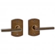 Rocky Mountain Hardware<br />XPR EB80/EB80 - Express Privacy Spring Latch Set - 2-1/2" x 3-3/4" Curved Escutcheons