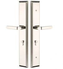 Emtek - 1L1M52 - Melrose Rectangular Plates 2.9" x 17.5" - Non-Keyed Passage, Hub Below Handle