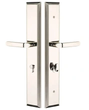 Emtek - 1L1M53 - Melrose Rectangular Plates 2.9" x 17.5" - Non-Keyed Euro Style Thumbturn Inside, Hub Below Handle
