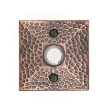 Emtek<br />2452  - DOORBELL BUTTON WITH HAMMERED ROSETTE