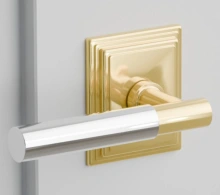 Emtek<br />8261 Select Brass - Wilshire Rose Lever - PRIVACY
