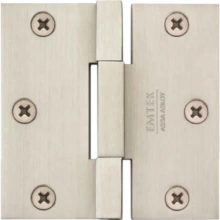 Emtek - 96313 - Square Barrel Heavy Duty Hinges Pair - Solid Brass 3-1/2" x 3-1/2" - 0.125" Thickness