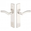 Emtek<br />11B4-SS - Modern Plates 2" x 10" - Non-Keyed Fixed Handle Outside #1, Operating Handle Inside Stainless Steel
