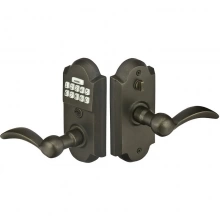 Emtek - E2201 - Sandcast Bronze Keypad Leverset with Storeroom/Gate Function