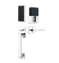 Emtek<br />EMP23233 - Emtek EMPOWERED 2 Touch Entry Set with Baden Grip; Keyed, Bluetooth &amp; Wi-Fi